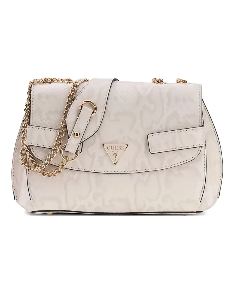 Guess Serenova snakeskin-print shoulder bag - Nude Nude