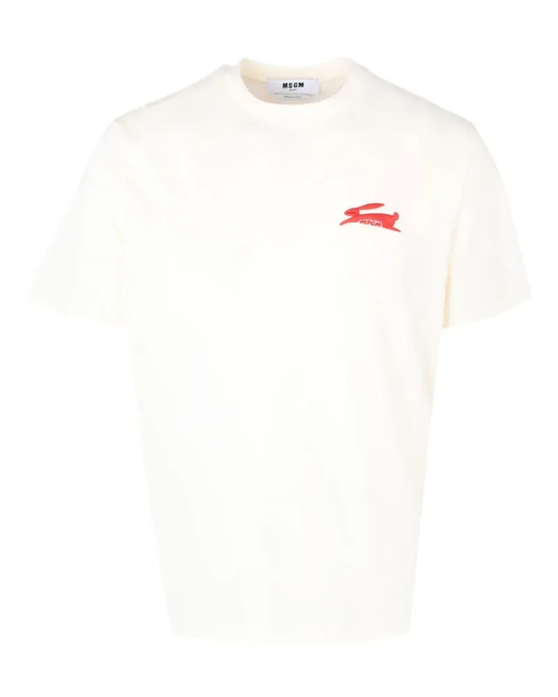 MSGM T-Shirt mit Hasendetail - Nude Nude