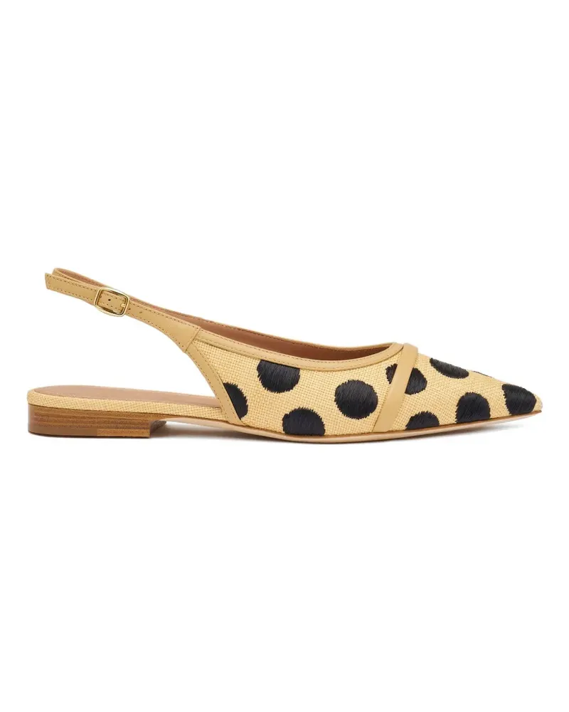 Malone Souliers Jama polka-dot flat pumps - Nude Nude