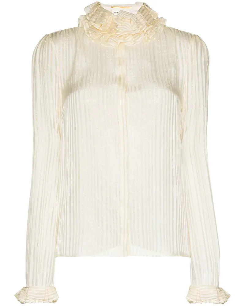 Saint Laurent Bluse mit Rüschen - Nude Nude