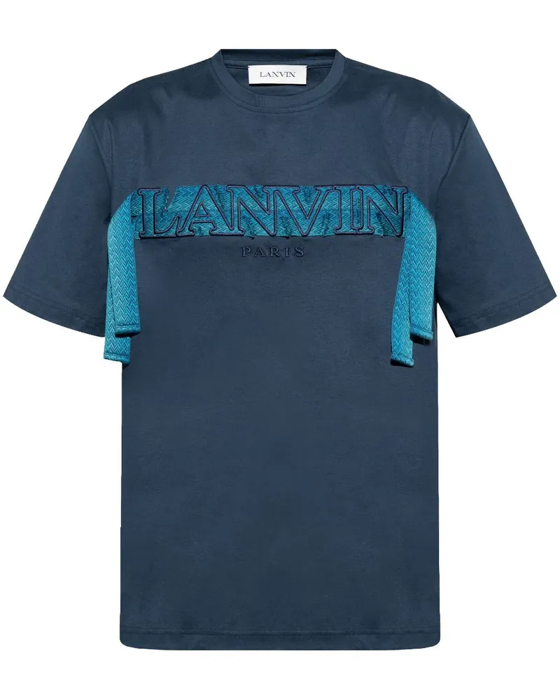 Lanvin T-Shirt mit Logo-Stickerei - Blau Blau