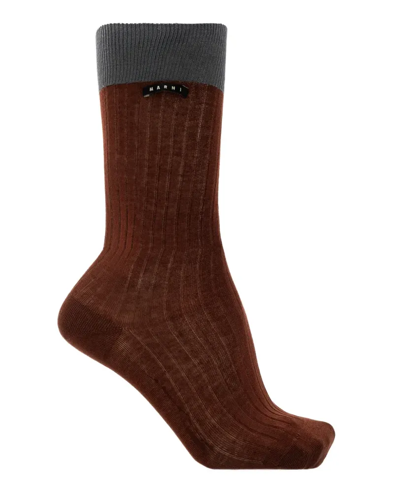Marni Socken aus geripptem Strick - Rot Rot