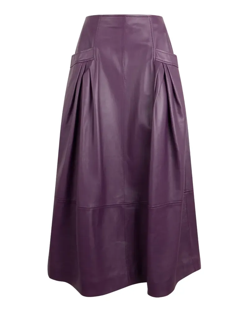 Alberta Ferretti pleated leather skirt - Violett Violett