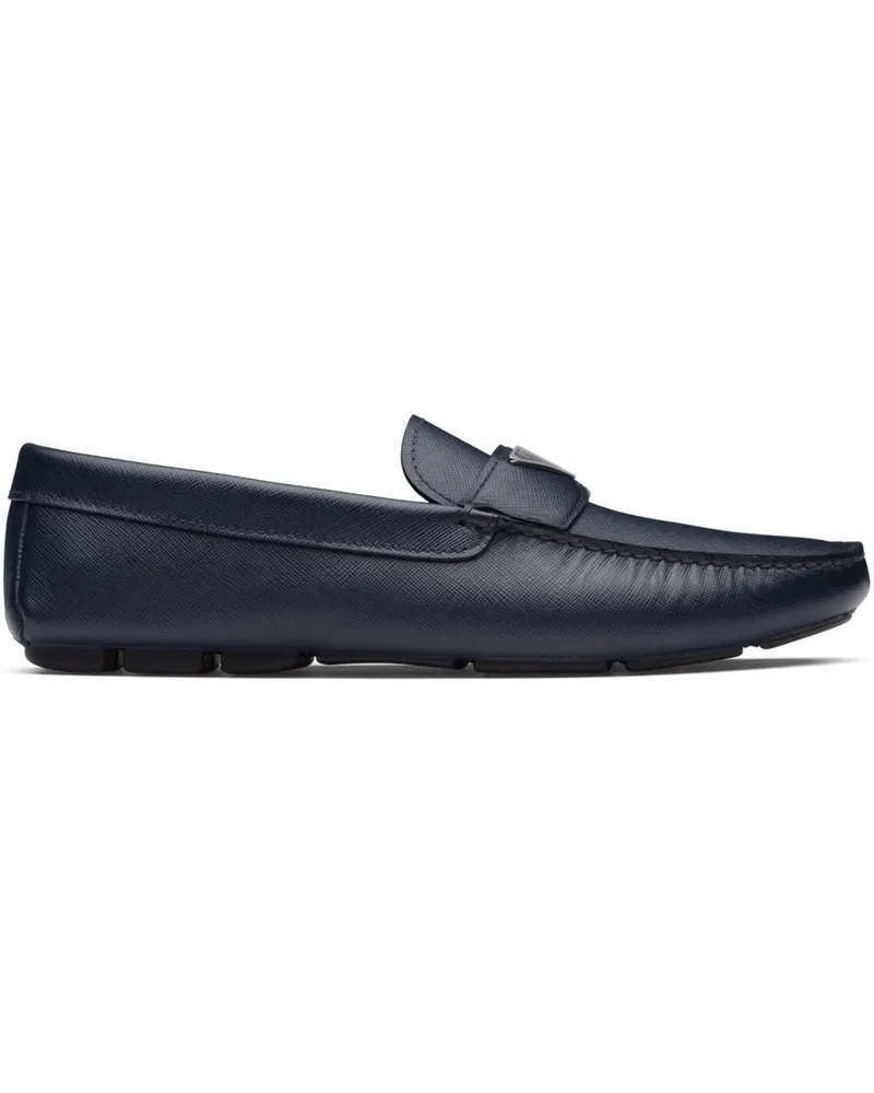 Prada Penny-Loafer mit Logo Blau