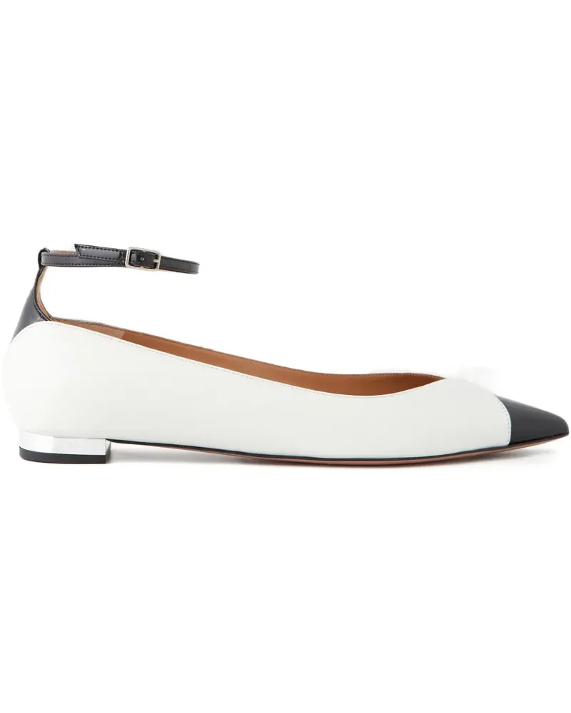 Aquazzura Ballerinas mit spitzen Knöchelriemen - Weiß Weiß
