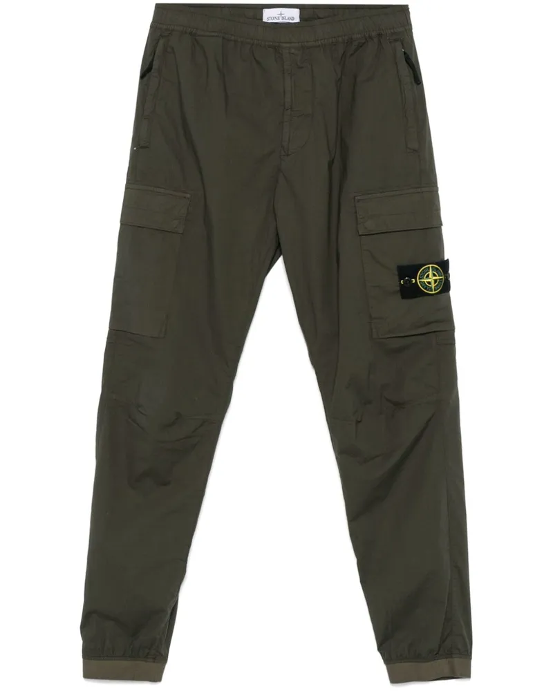 Stone Island Hose mit Kompass-Patch - Grün Grün