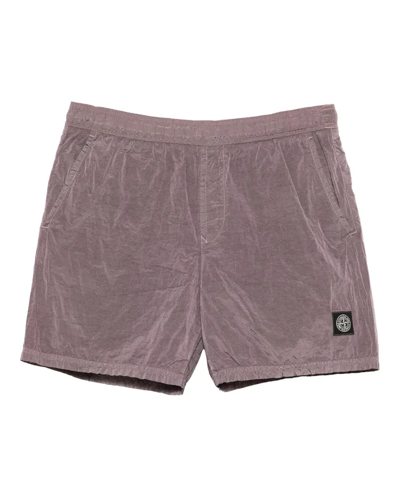 Stone Island Badeshorts mit Logo-Patch - Violett Violett