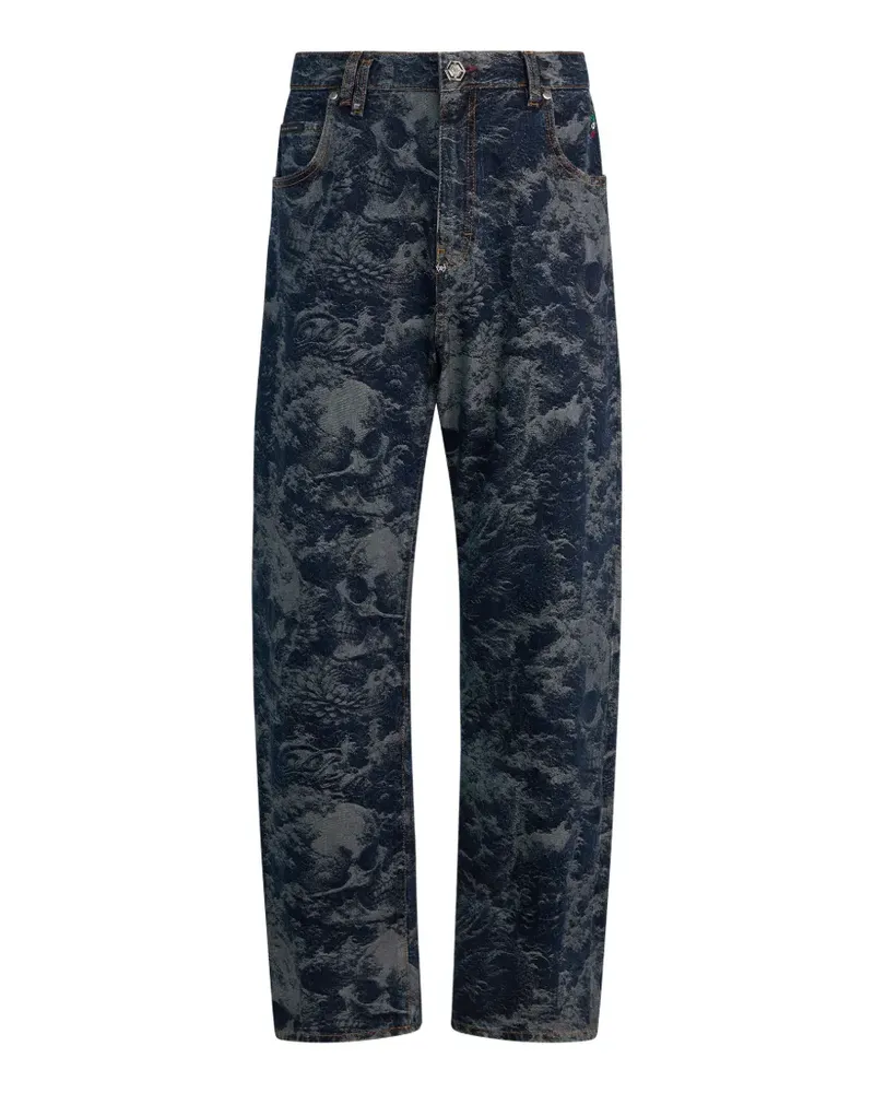 Philipp Plein Jeans mit Totenkopf-Print - Blau Blau