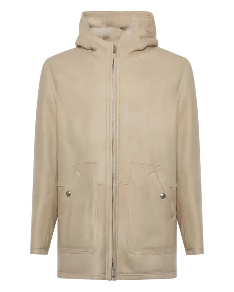 Eleventy Kapuzenjacke mit Reißverschluss - Nude Nude