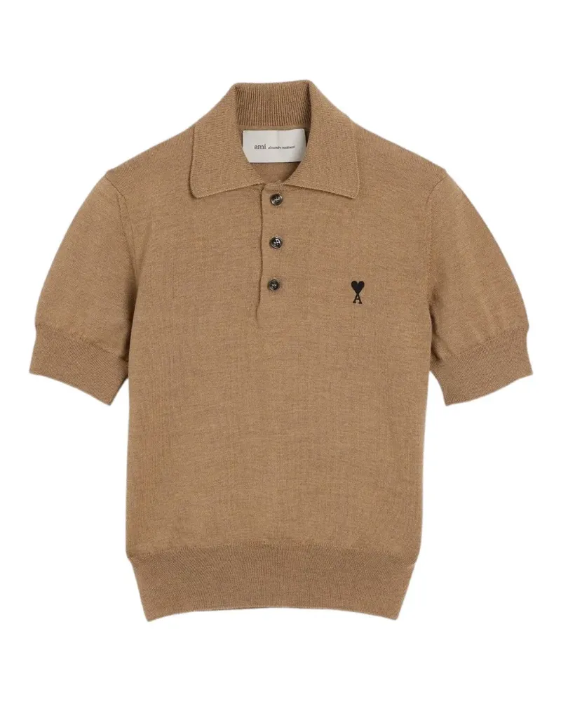 AMI Paris Ami de Coeur Poloshirt - Nude Nude