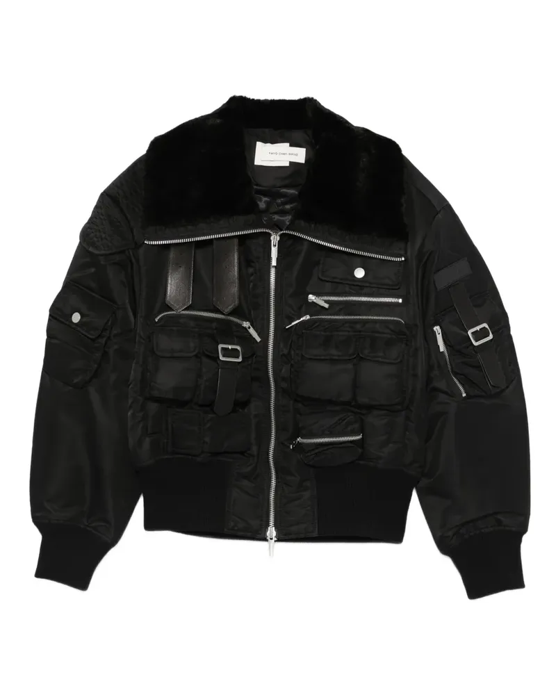 Feng Chen Wang Jacke mit Pelzkragen - Schwarz Schwarz