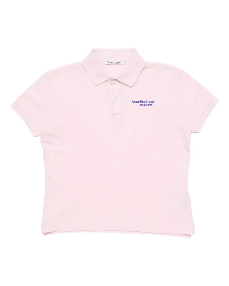 Acne Studios logo-embroidered polo shirt - Rosa Rosa