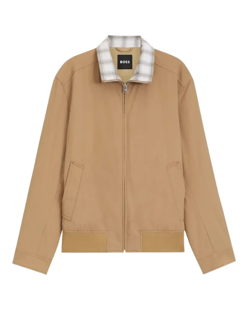 HUGO BOSS Bomberjacke mit Karomuster - Nude Nude