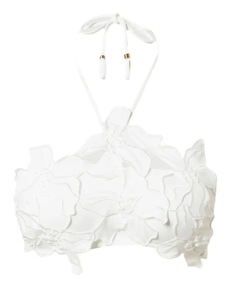 Twin-Set Bikinioberteil mit Blumenapplikation - Weiß Weiß