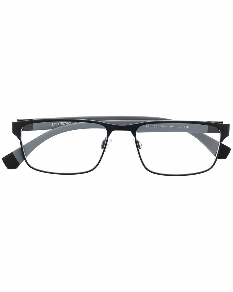Emporio Armani Eckige Brille mit Logo - Schwarz Schwarz