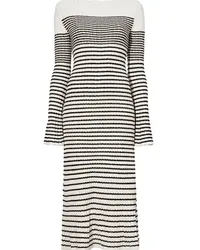 Proenza Schouler Gestreiftes Boucle-Strickkleid Weiß