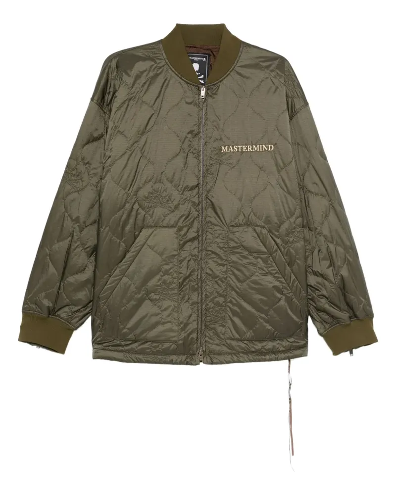 Mastermind Japan Gesteppte Jacke mit Logo-Stickerei - Grün Grün