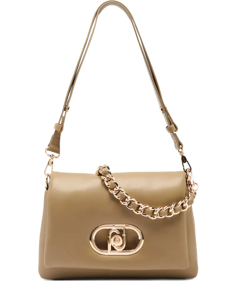 Liu Jo LaPuffy medium braided chain logo crossbody bag - Nude Nude