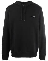 A.P.C. Hoodie mit Logo-Print Schwarz