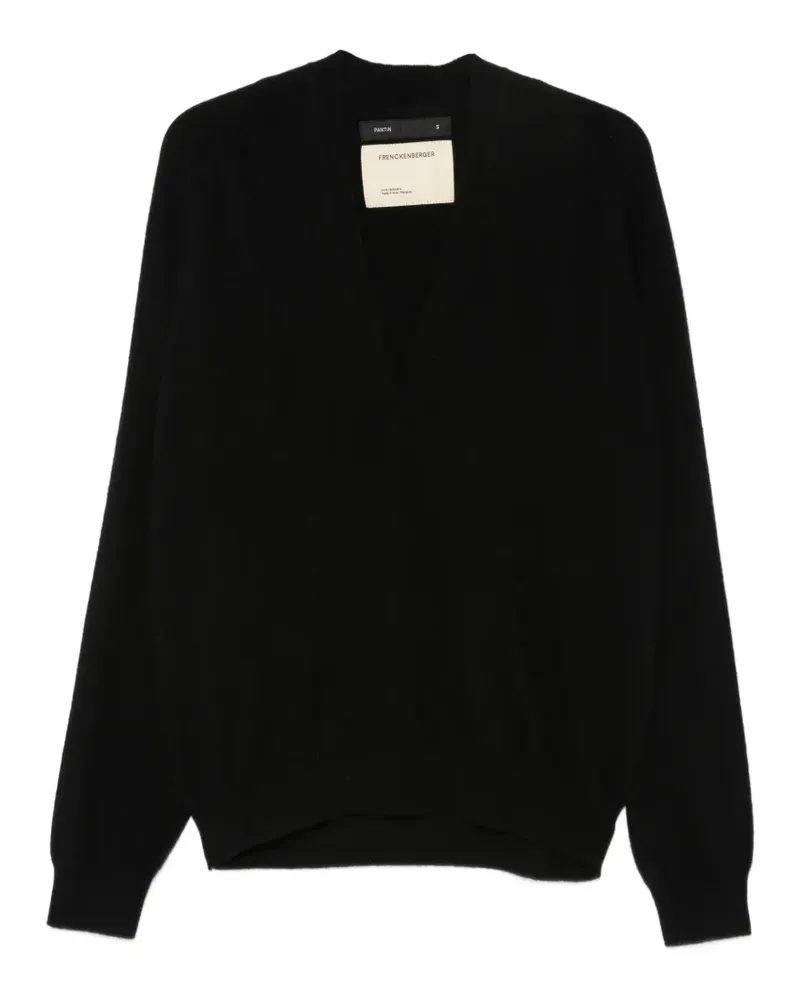 Frenckenberger Johnny Kaschmirpullover mit V-Ausschnitt - Schwarz Schwarz