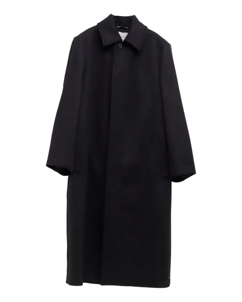 Balenciaga Geraffter Mantel - Schwarz Schwarz