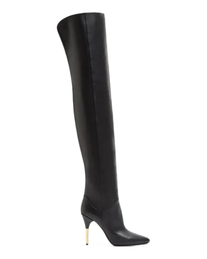 Valentino Garavani Deboot Stiefel aus Kalbsleder 105mm - Schwarz Schwarz