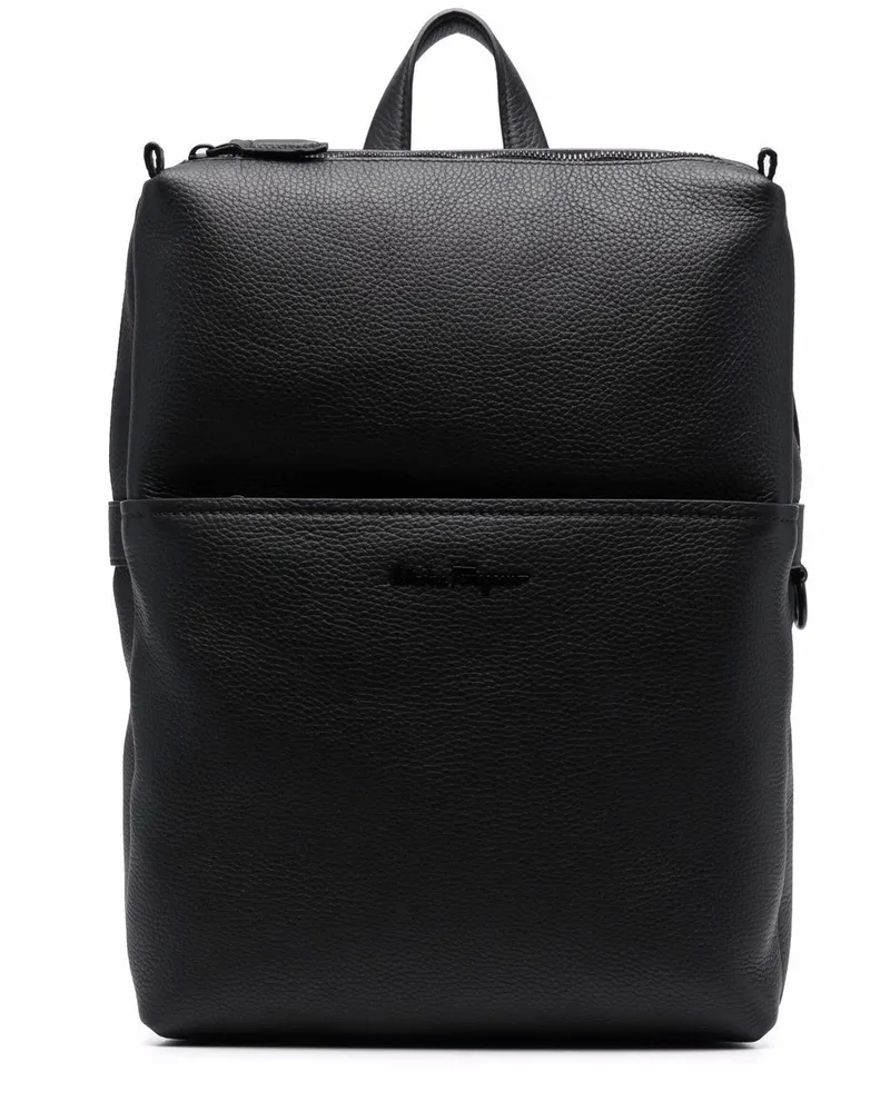 Ferragamo Rucksack aus Leder Schwarz