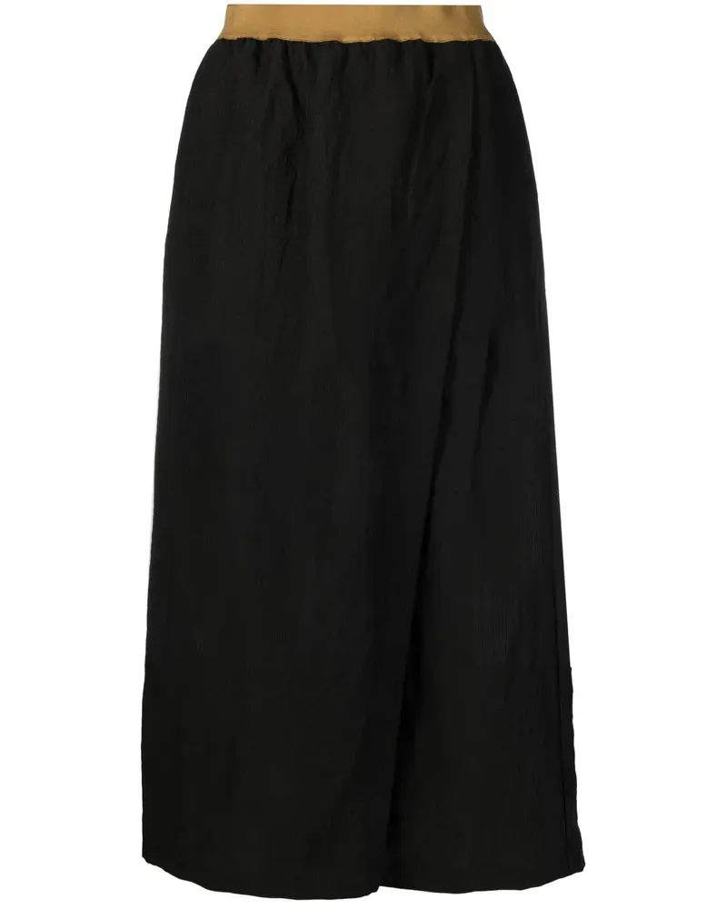 Uma Wang Taillenhose mit weitem Bein - Schwarz Schwarz