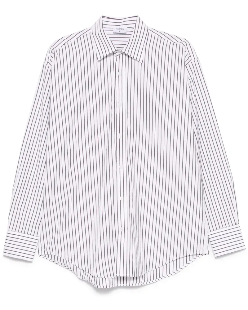 Filippa K Gestreiftes Hemd - Weiß Weiß