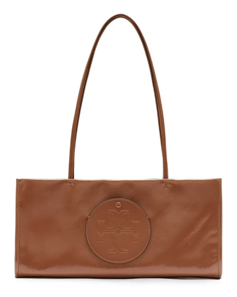 Tory Burch Ella logo-patch shoulder bag - Braun Braun