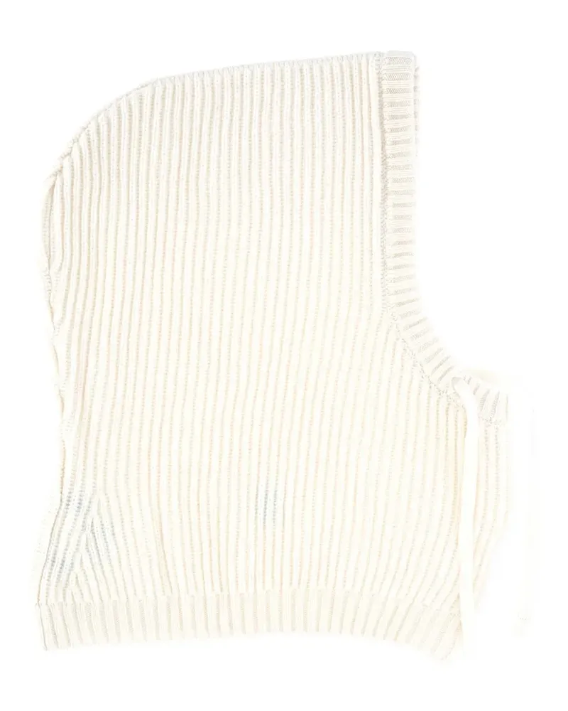 Gran Sasso Gerippte Balaklava aus Wolle - Nude Nude