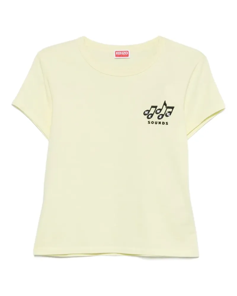 Kenzo Sounds embroidered crew-neck T-shirt - Gelb Gelb