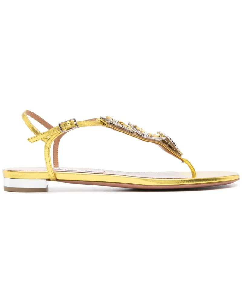 Aquazzura Gin Tonic Sandalen im Metallic-Look - Gelb Gelb