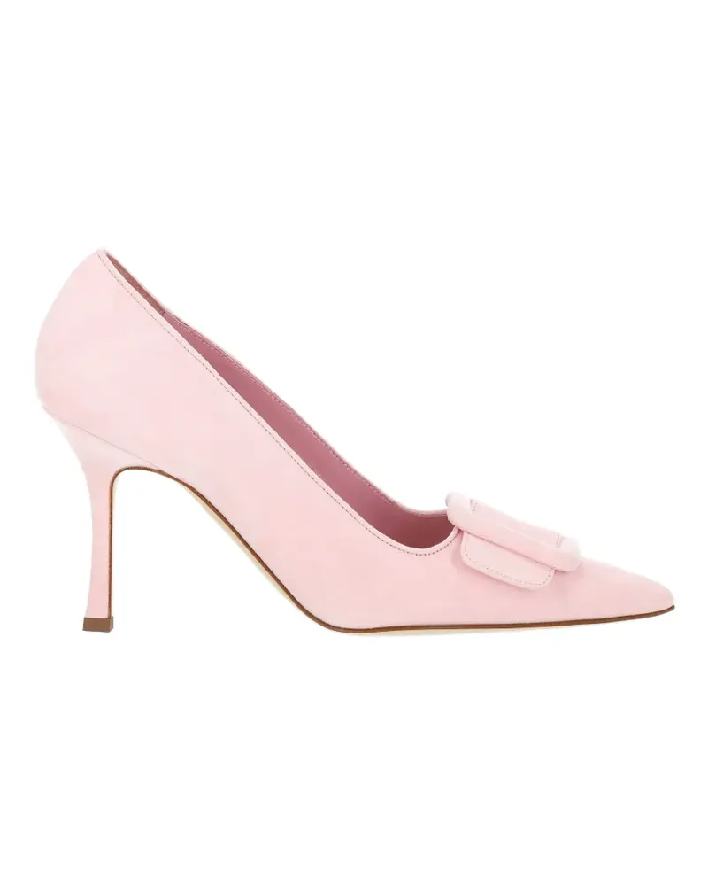 Manolo Blahnik buckle-detail suede pumps - Rosa Rosa