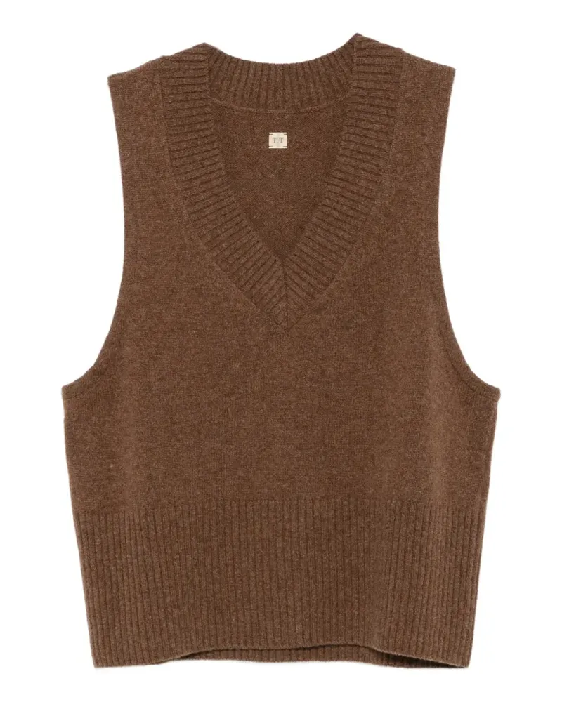 Taiga Takahashi ribbed-knit V-neck vest - Braun Braun