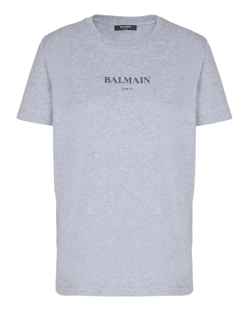 Balmain T-Shirt mit Logo-Print - Grau Grau