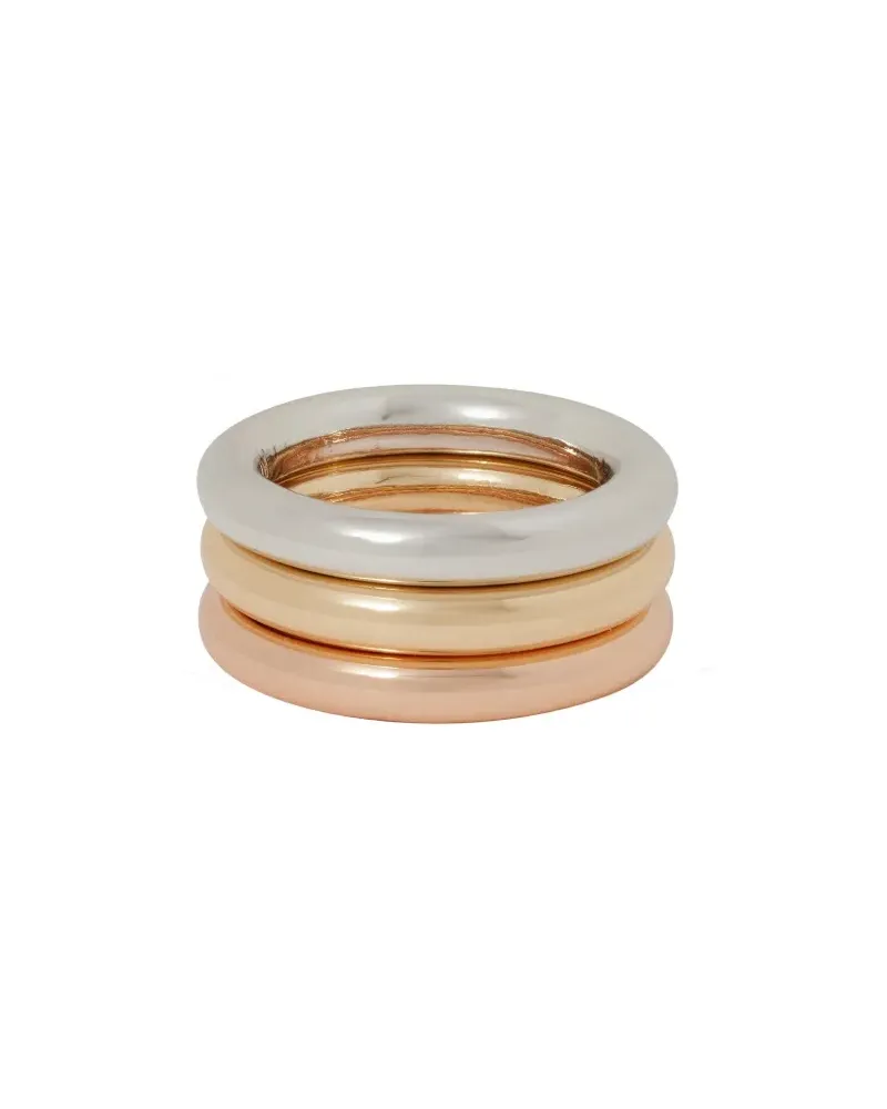 Roxanne Assoulin Röhrenförmiges Ring-Set - Gold Gold