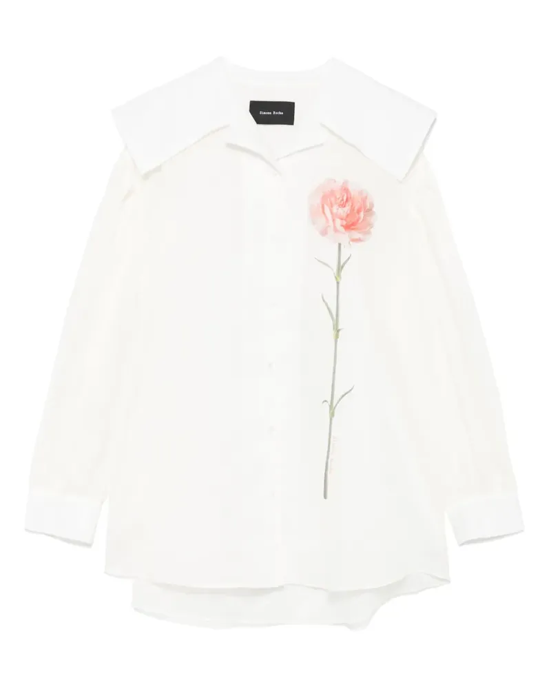 Simone Rocha Hemd mit Nelken-Print - Weiß Weiß