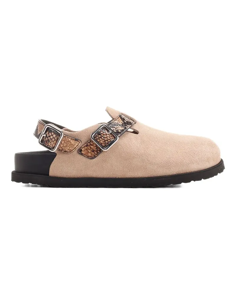 Birkenstock Tokio Cazador snakeskin-effect mules - Nude Nude