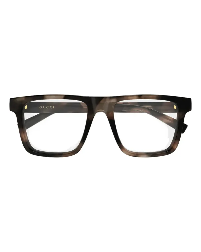 Gucci Eckige Brille in Schildpattoptik - Braun Braun