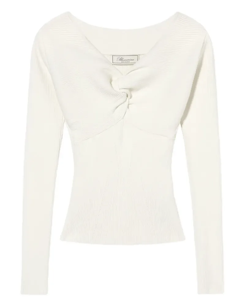 Blumarine Geripptes Strickoberteil - Weiß Weiß