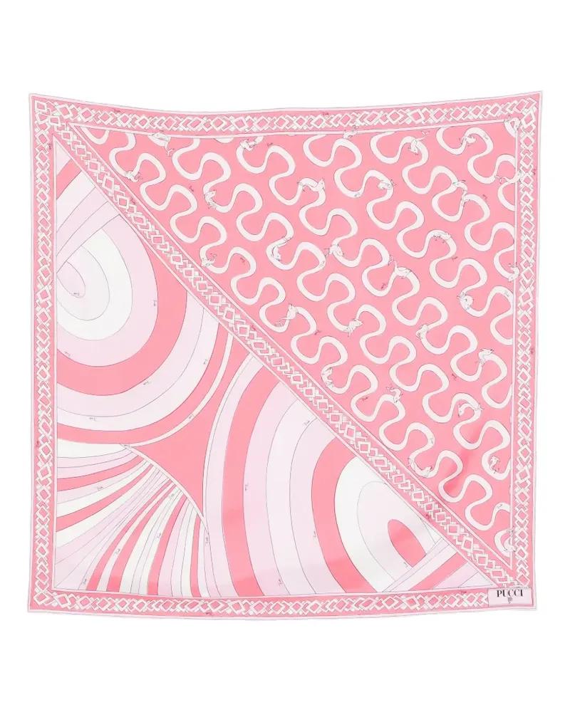 Emilio Pucci Schal aus Seidentwill - Rosa Rosa
