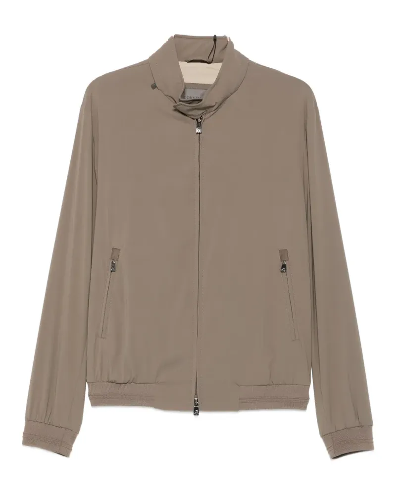 Corneliani high-neck zip-up bomber jacket - Nude Nude