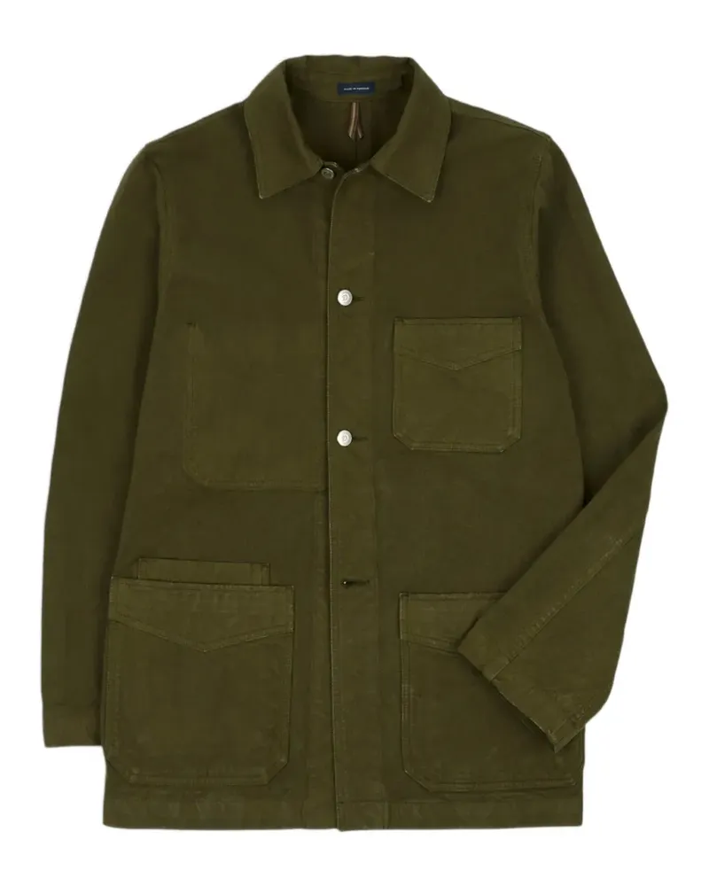 Drake's Hemdjacke aus Baumwollcanvas - Grün Grün