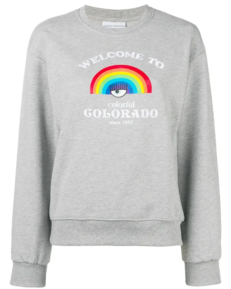 Chiara Ferragni Sweatshirt mit Regenbogen-Print - Grau Grau