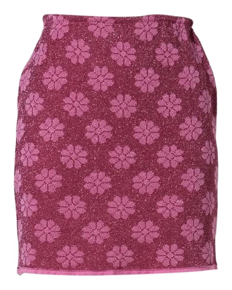 ANDREJ GRONAU flower-print mini skirt - Rosa Rosa