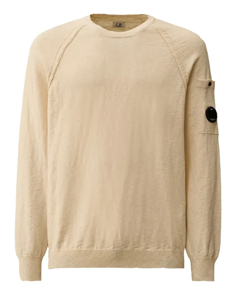 C.P. Company crew-neck lens raglan sweater - Nude Nude