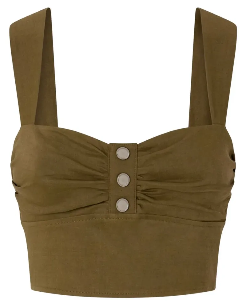Pinko Cropped-Top mit Knopfleiste - Grün Grün
