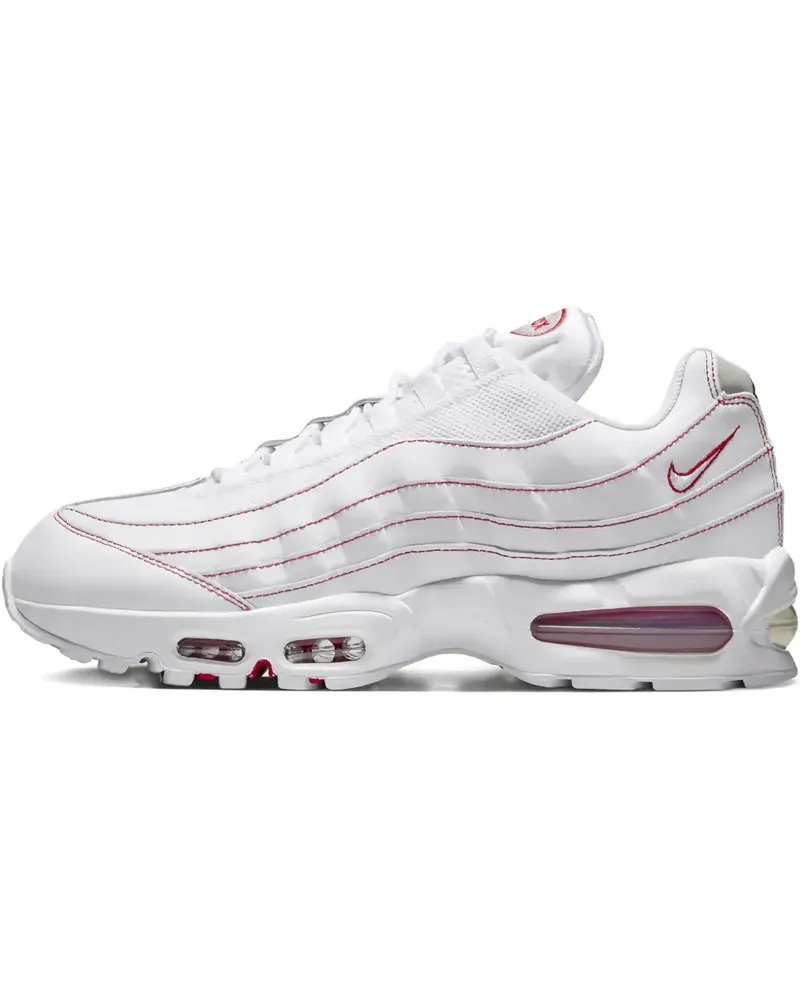 Nike Air Max 95 Sneakers mit roten Nähten - Weiß Weiß
