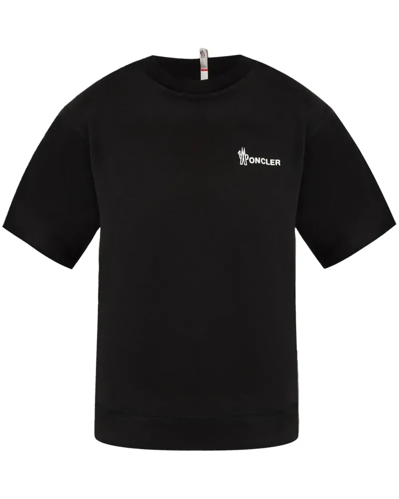 Moncler T-Shirt mit Logo-Print - Schwarz Schwarz